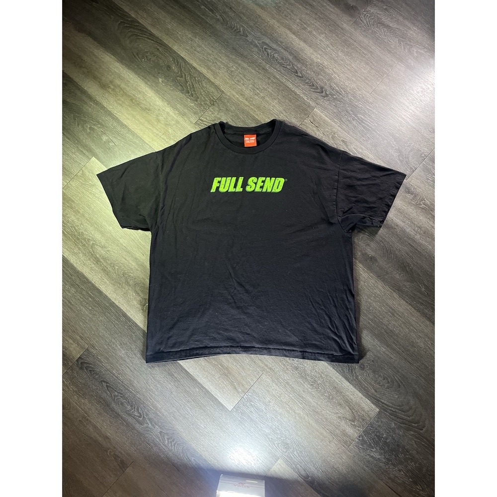 Full Send T Shirt Black White Logo‎ Spell Out  NELK BOYS Size 2XL Limited